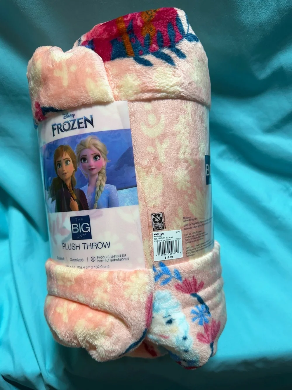 Disney Frozen Plush The Big One Throw Blanket - Pink with Multi-Colored Accents